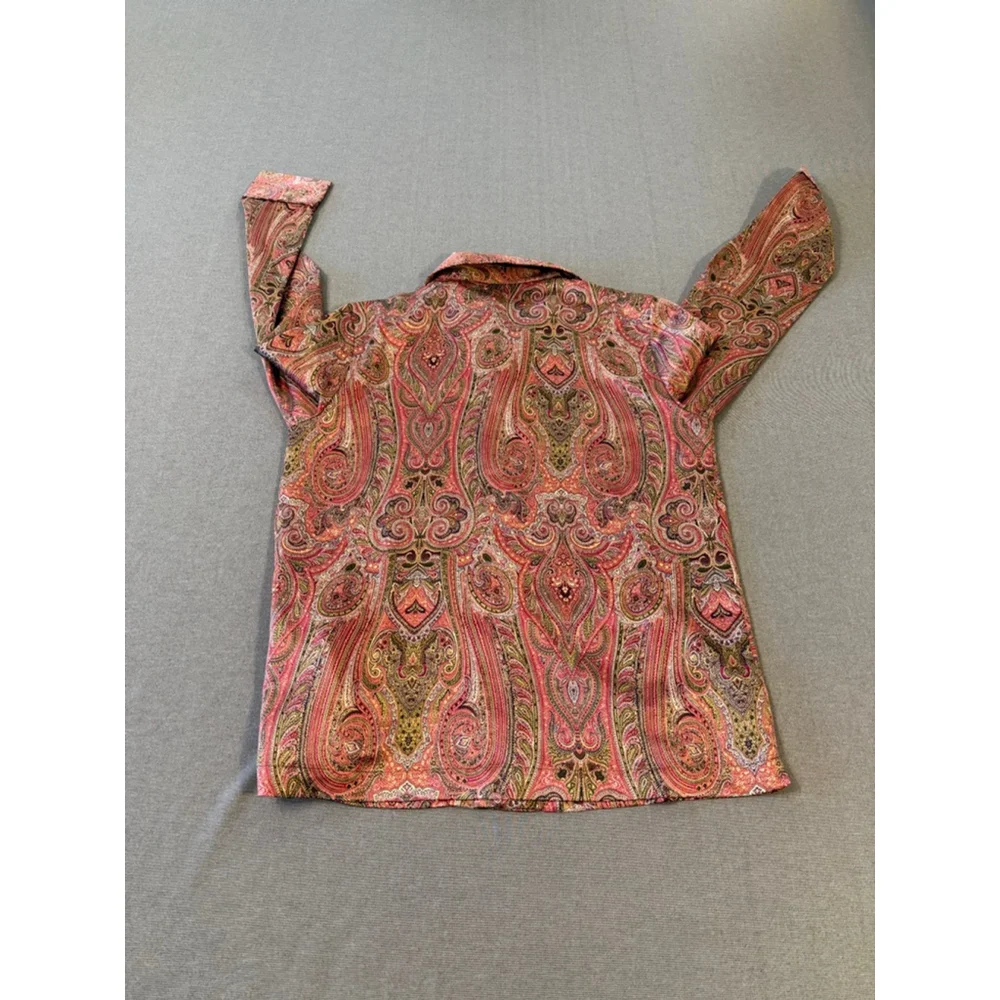 Lauren Ralph Lauren women's paisley sateen pajama top Size XS